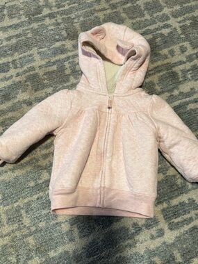 Simple Pink Sherpa-Lined Zip Hoodie